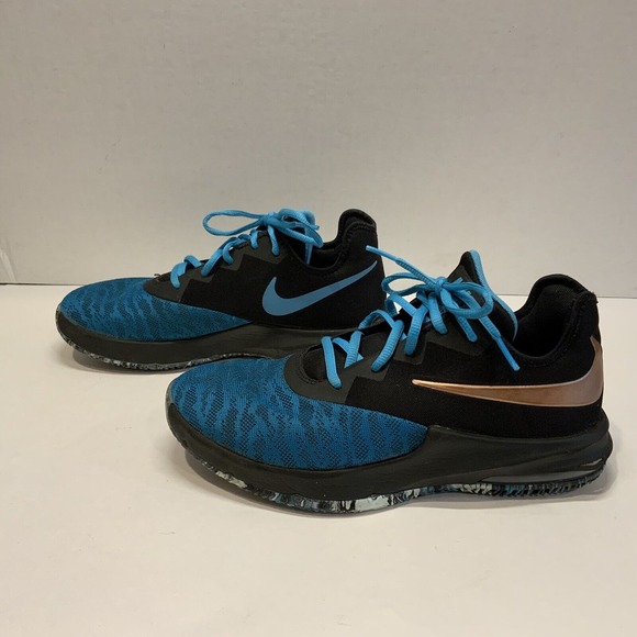 Size 7.5- Nike Air Max Infuriate 3 Low Black Blue AJ5898-006‎ Preowned READ - Picture 1 of 8